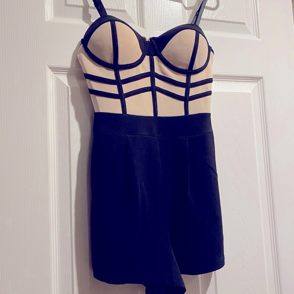 Black and pink romper with bra support